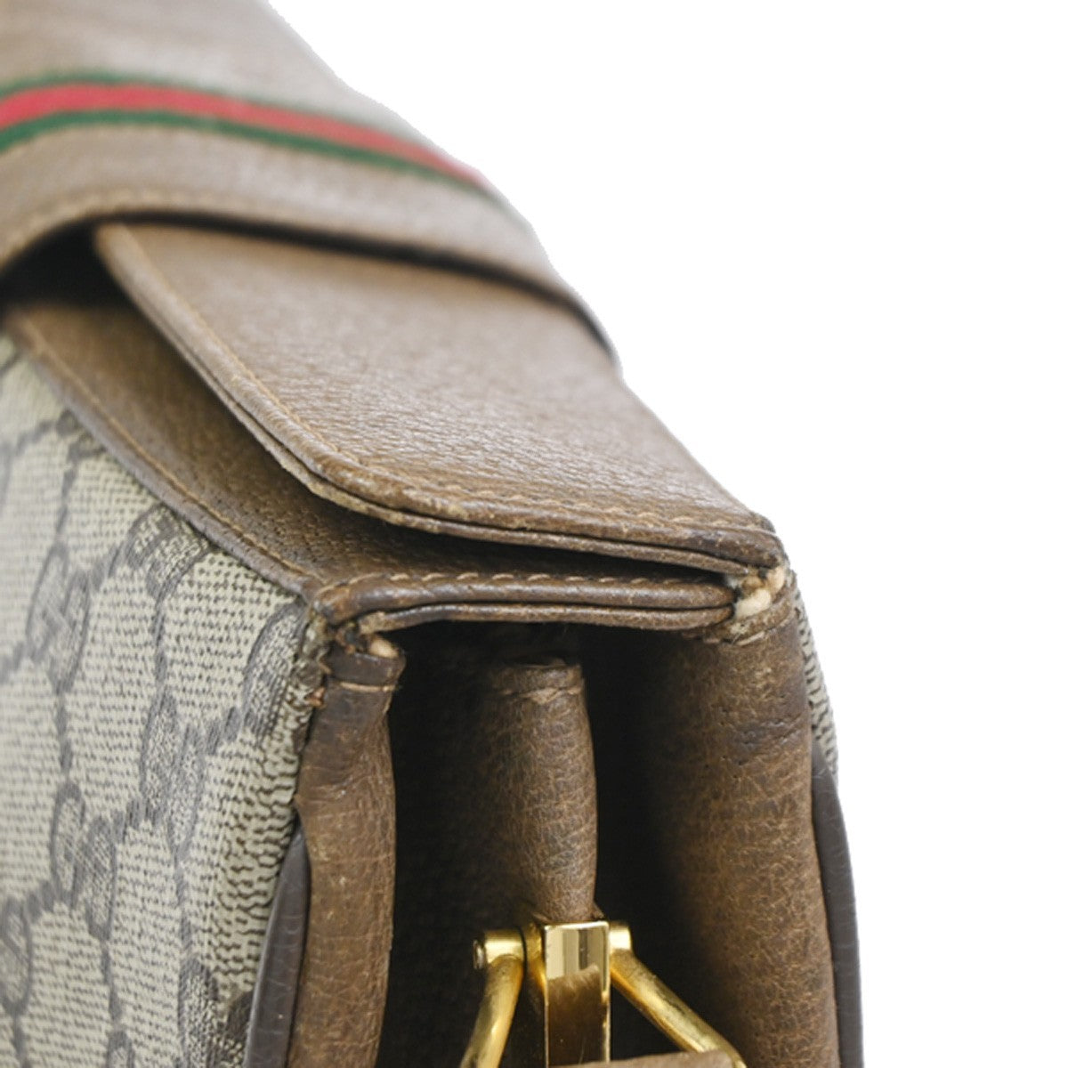 GUCCI Logo Sherry GG Pattern 2set Shoulder Hand Bag PVC Leather Beige 86KC963
