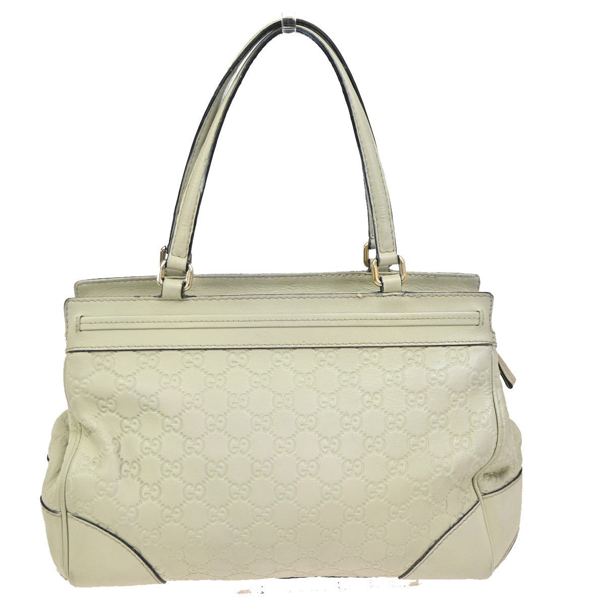 GUCCI GG Guccissima Mayfair Bow Shoulder Hand Bag Leather Italy White 62CA786