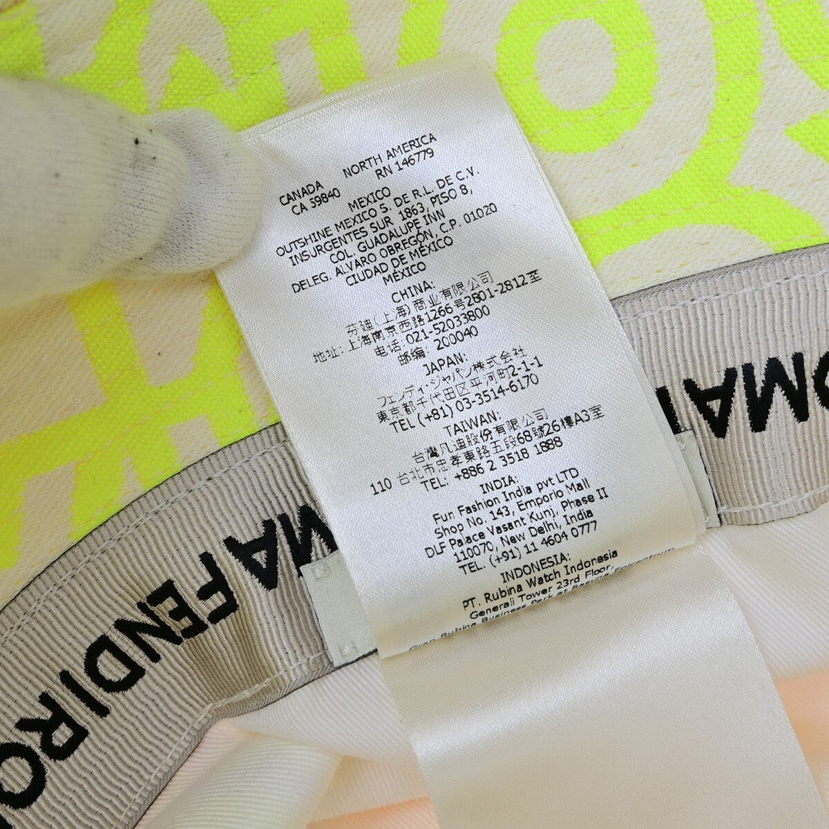 FENDI×MARC JACOBS Logo Bucket Hat #S Cotton Yellow Italy 64RL016