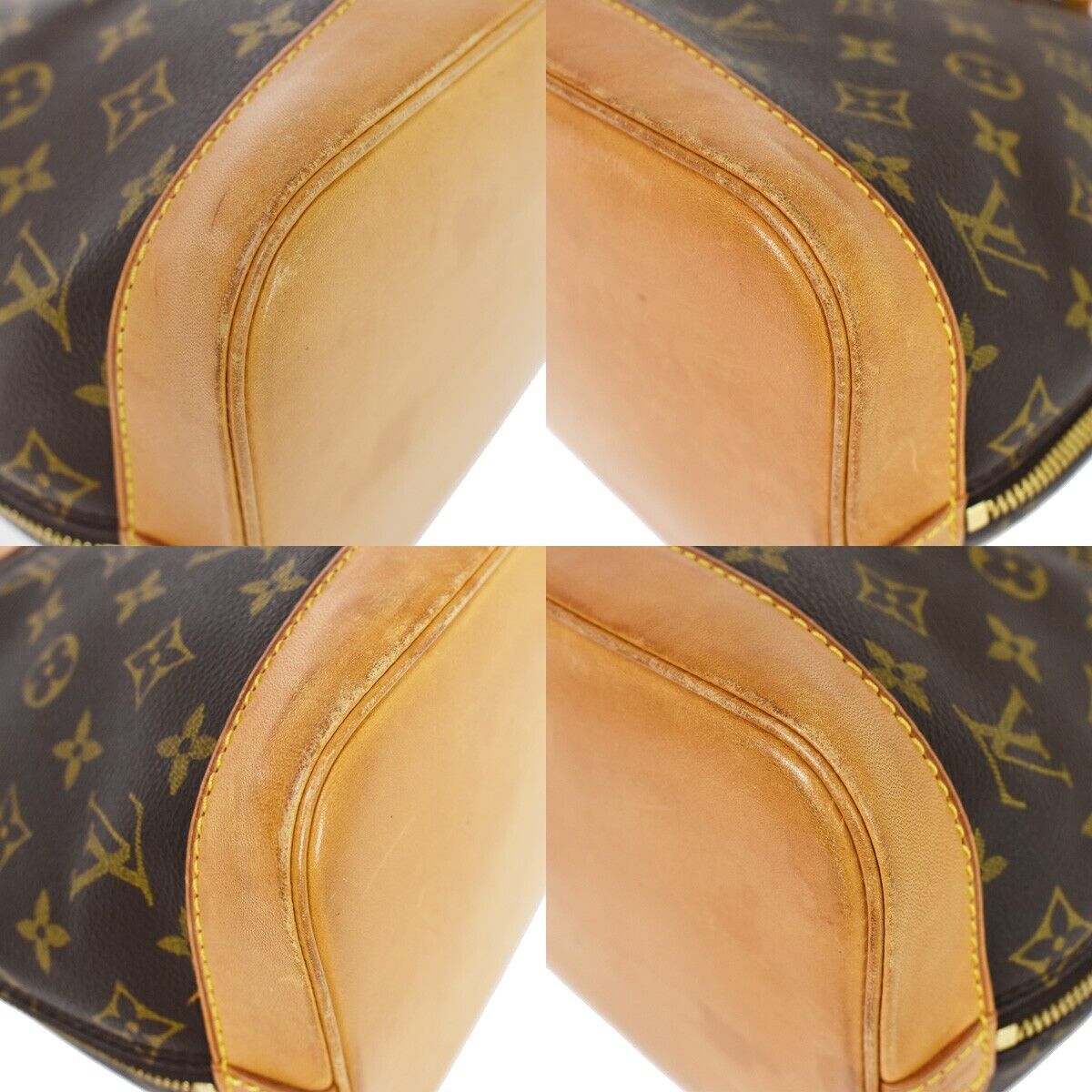 LOUIS VUITTON LV Logo Alma Hand Bag Monogram Leather Brown U.S.A. M51130 85EA821
