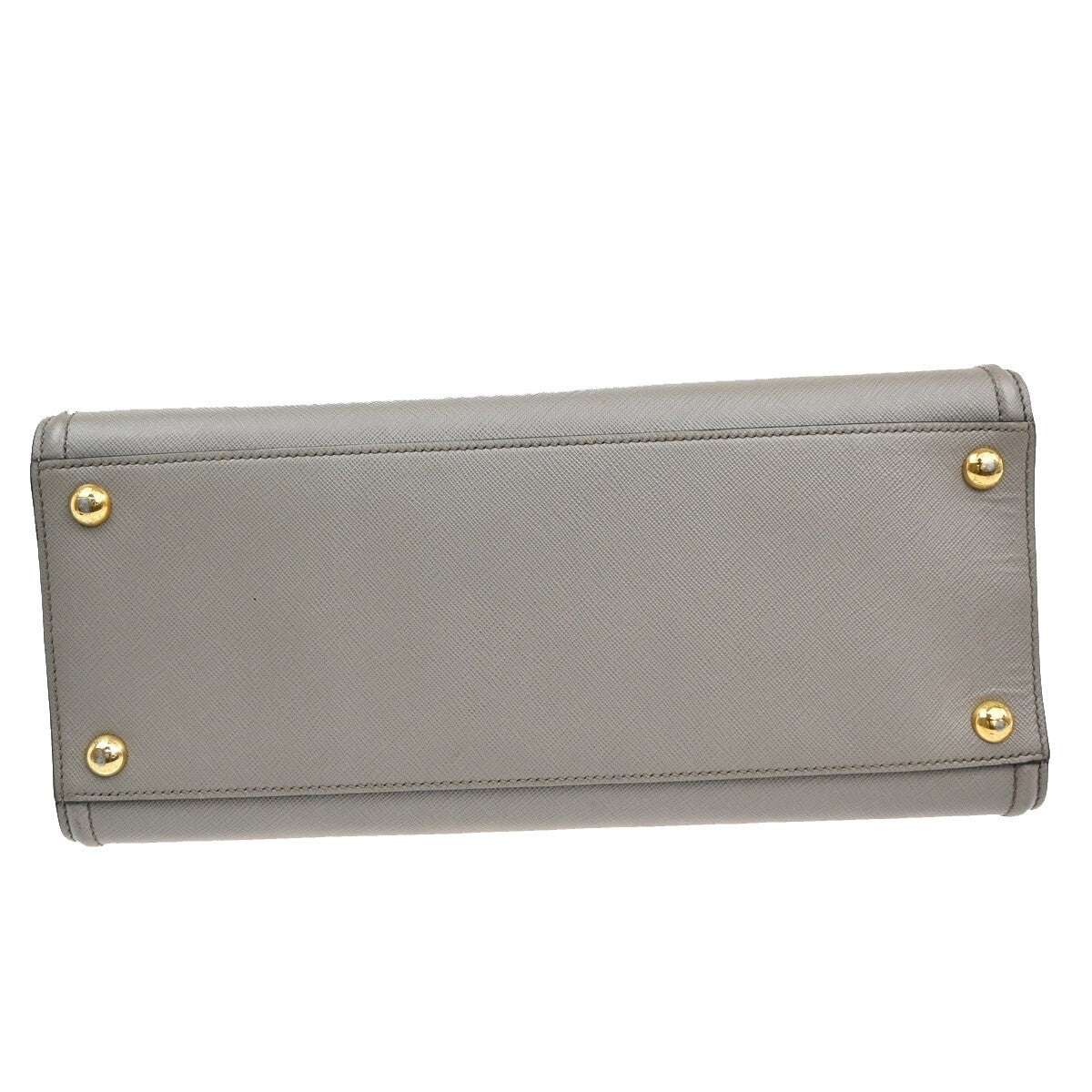PRADA Logo Saffiano 2Way Shoulder Hand Tote Bag Leather Gray GHW 51RF290