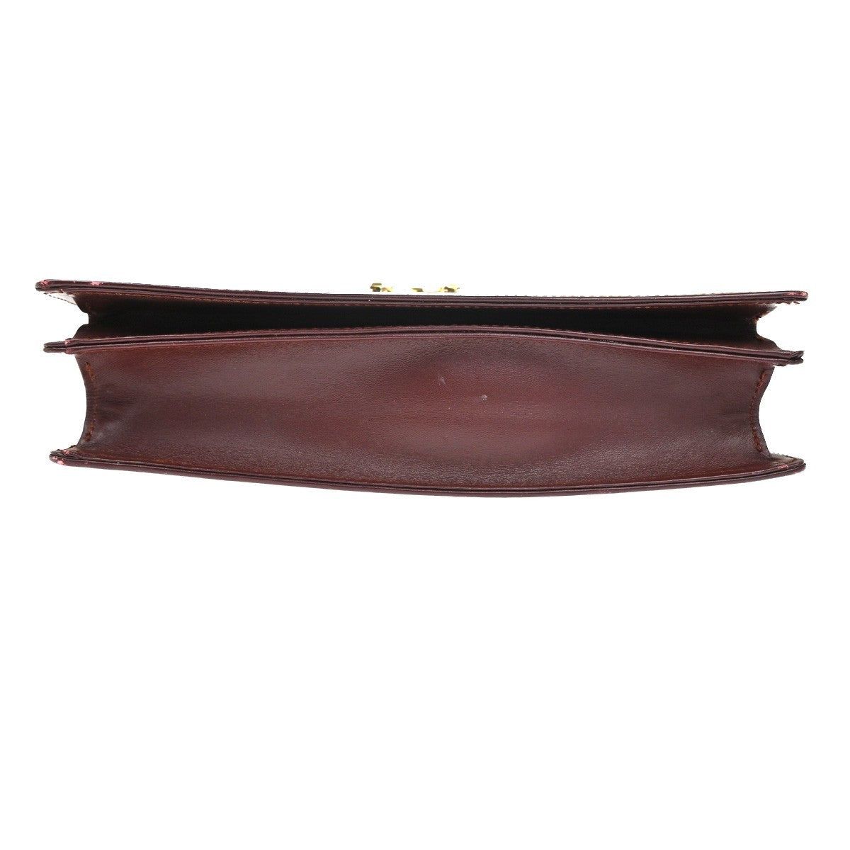 CARTIER Must Line Push lock Shoulder Bag  Leather Burgundy Red Italy GHW 36TA553