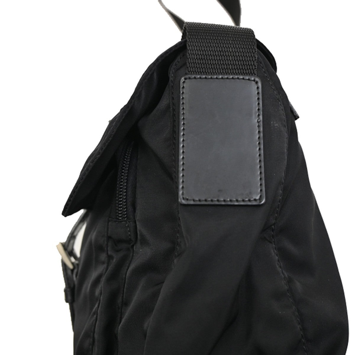 PRADA MILANO Logo Tessuto Prada  Shoulder Bag Nylon Leather Black Italy 35KB622