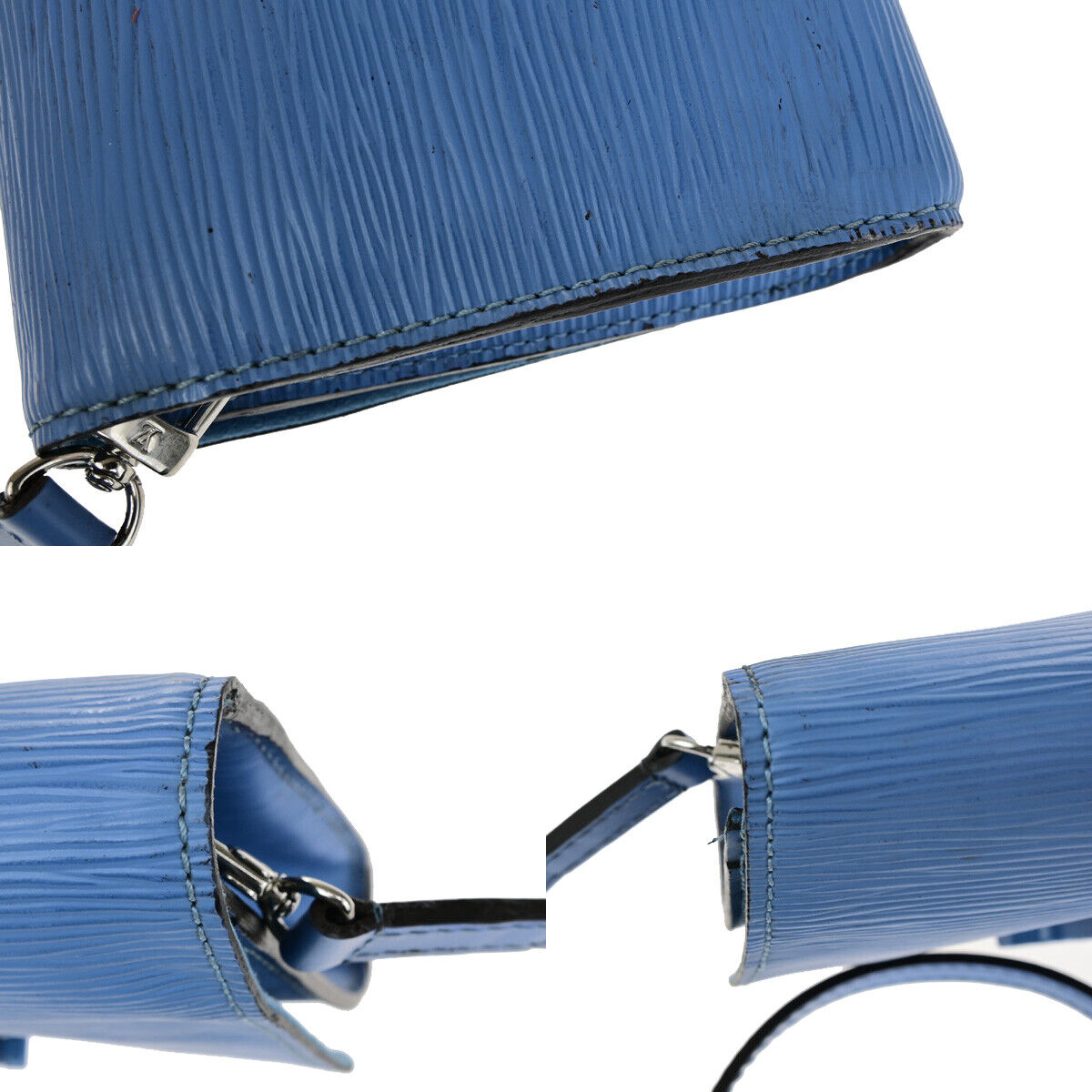 LOUIS VUITTON LV Pochette Louise PM Mini Shoulder Bag Epi Light Blue 10YF390
