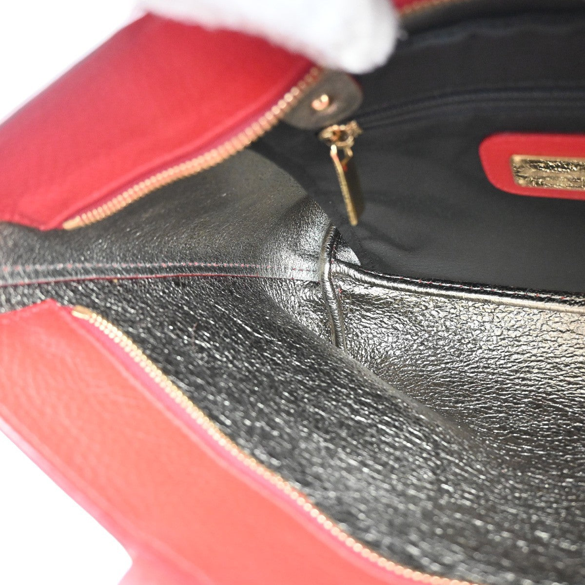 Salvatore Ferragamo Double Gancini Tote Hand bag Leather Red GHW Italy 67RL658
