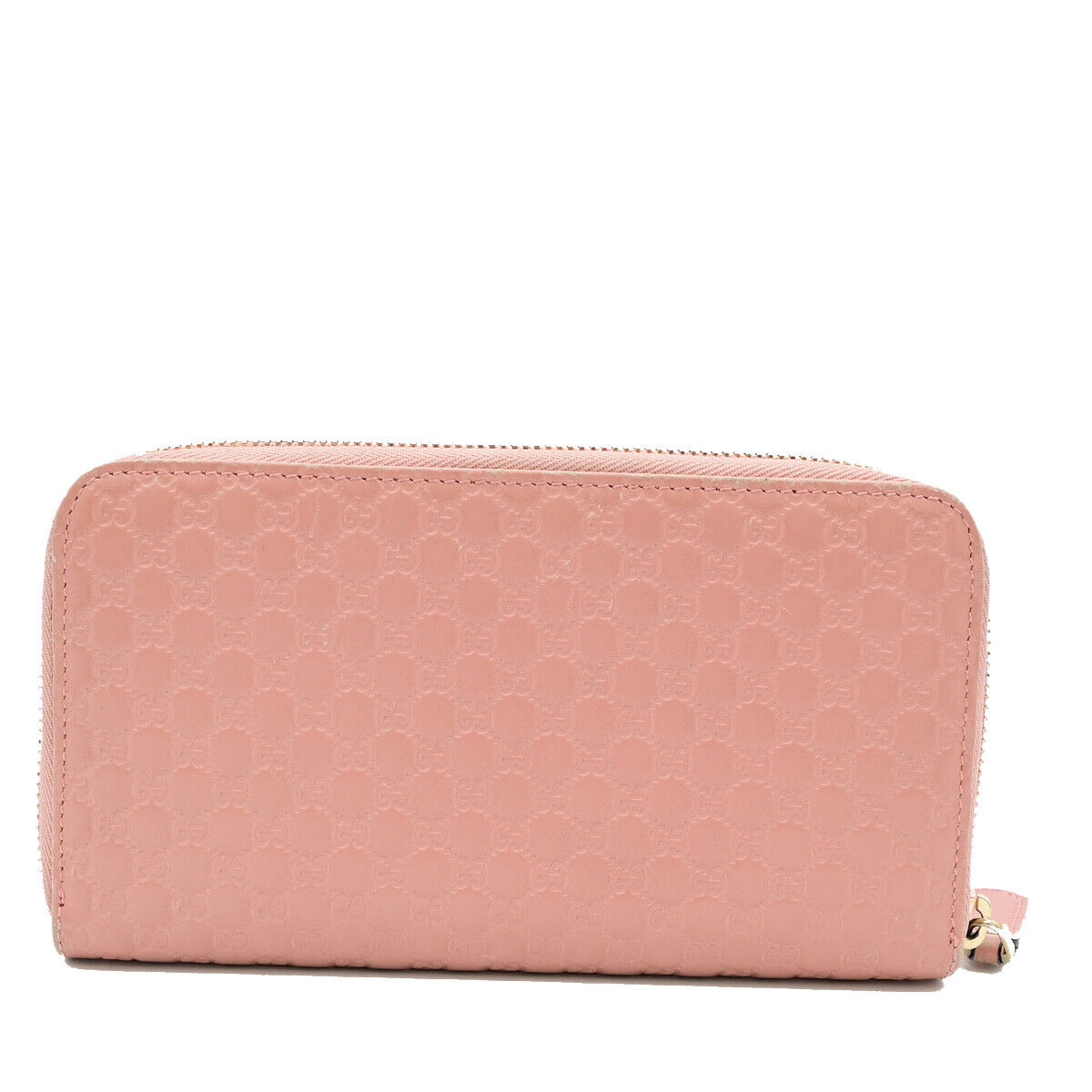 GUCCI Logo Micro GG Guccissima Long Zipper Wallet Leather Pink GHW Italy 39YE519