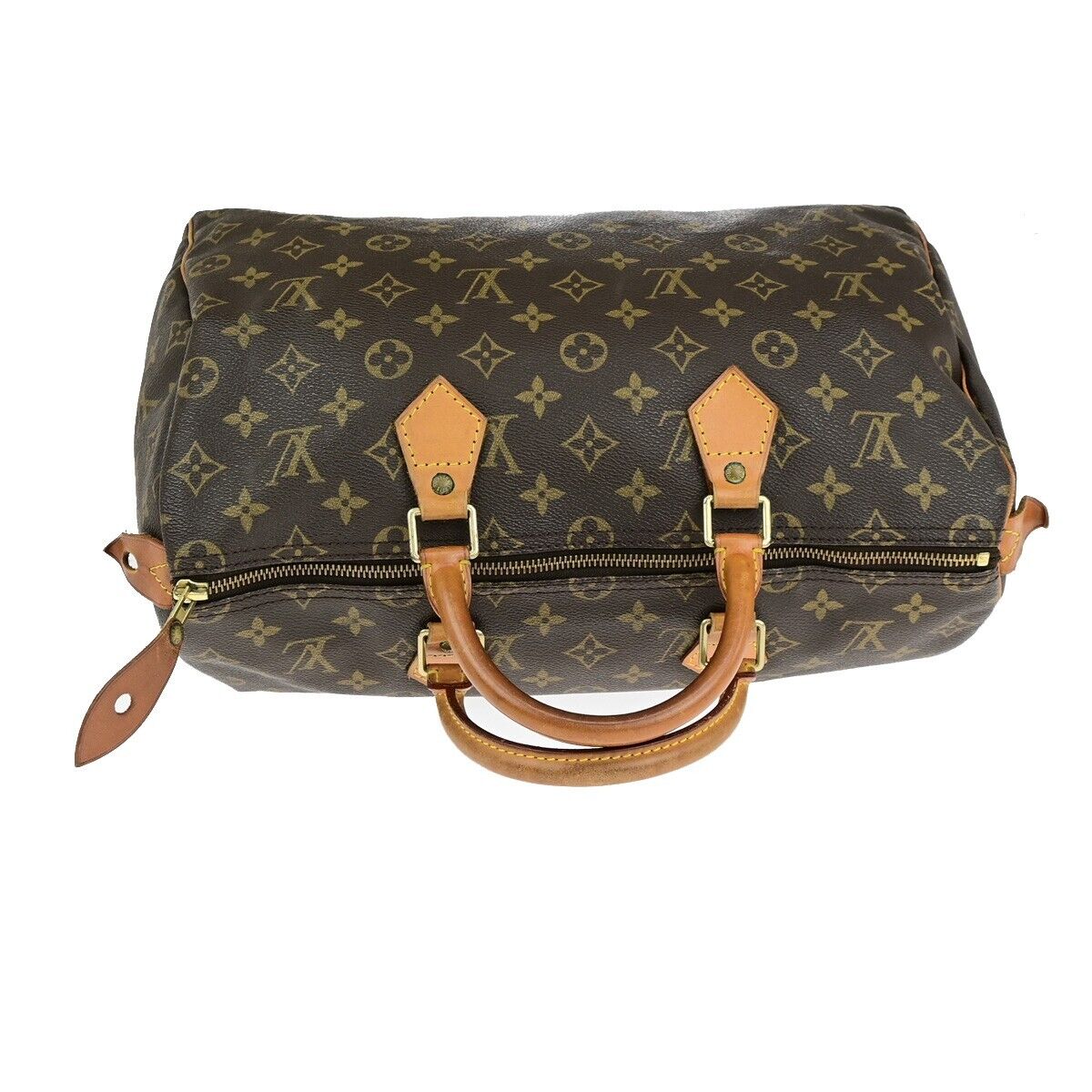 LOUIS VUITTON Speedy 35 Travel Hand Bag Monogram Leather Brown M41524 82ED136
