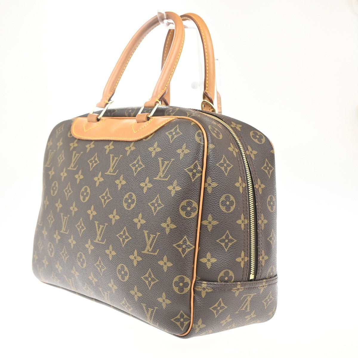 LOUIS VUITTON LV Logo Deauville Hand Bag Monogram Leather Brown M47270 13MA266