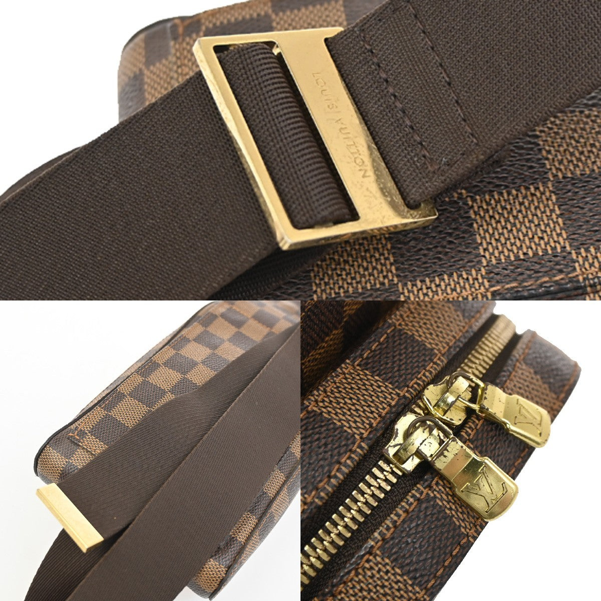 LOUIS VUITTON Geronimos Bum Body Bag Damier Leather Brown Spain N51994 77YH914