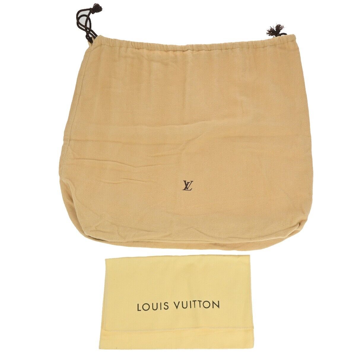 LOUIS VUITTON Logo 10 Set Dust Bag Drawstring Canvas Cotton Beige Brown 09EB819