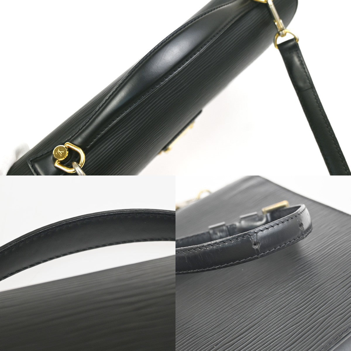 LOUIS VUITTON Monceau 2Way Shoulder Hand Bag Epi Leather Black M52122 12KC767
