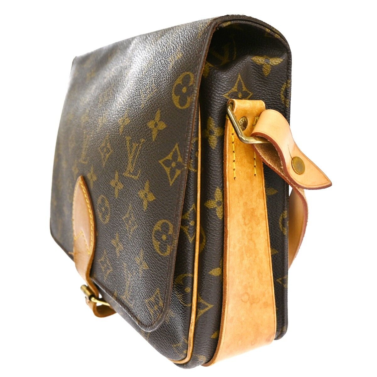LOUIS VUITTON Cartouchiere GM Shoulder Bag Monogram Leather Brown M51252 83ED391