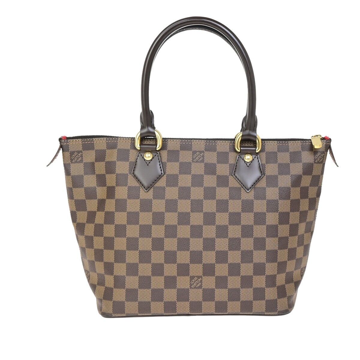 LOUIS VUITTON Saleya PM Hand Bag Damier Ebene Leather Brown N51183 52FB181