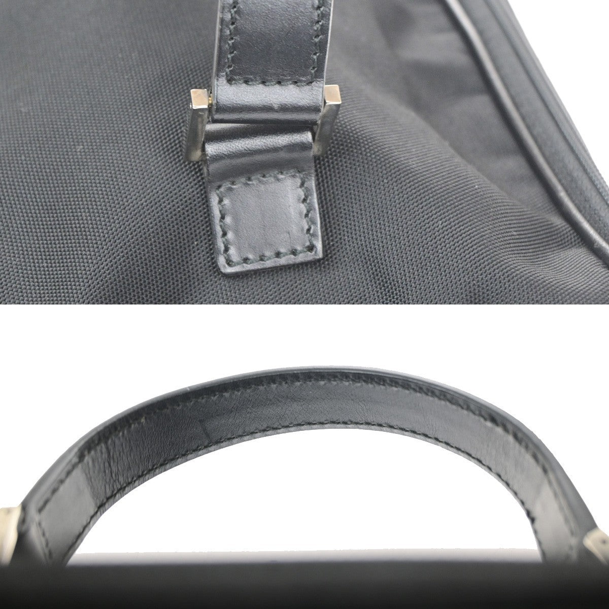 GUCCI Logo Mini Vanity Bag Canvas Leather Black SHW Italy 09CB070