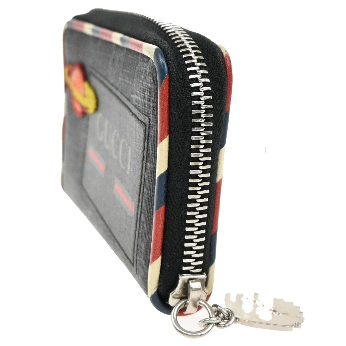 GUCCI Logo GG Pattern Night Courrier Card Case Wallet Supreme Leather BK 33FC168