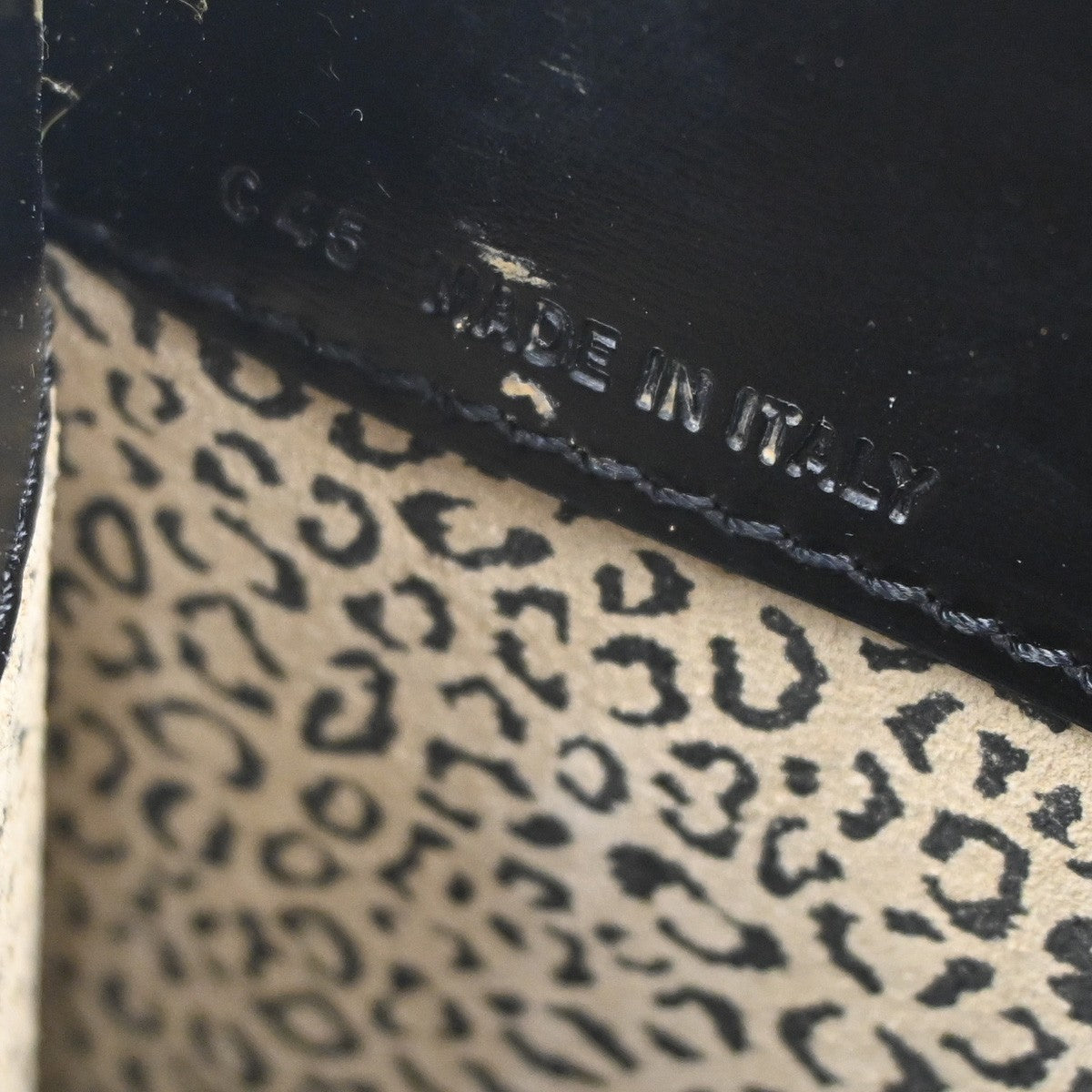 CARTIER Logo Panthere De Cartier Shoulder Hand Bag Leather Black Italy 73RL770