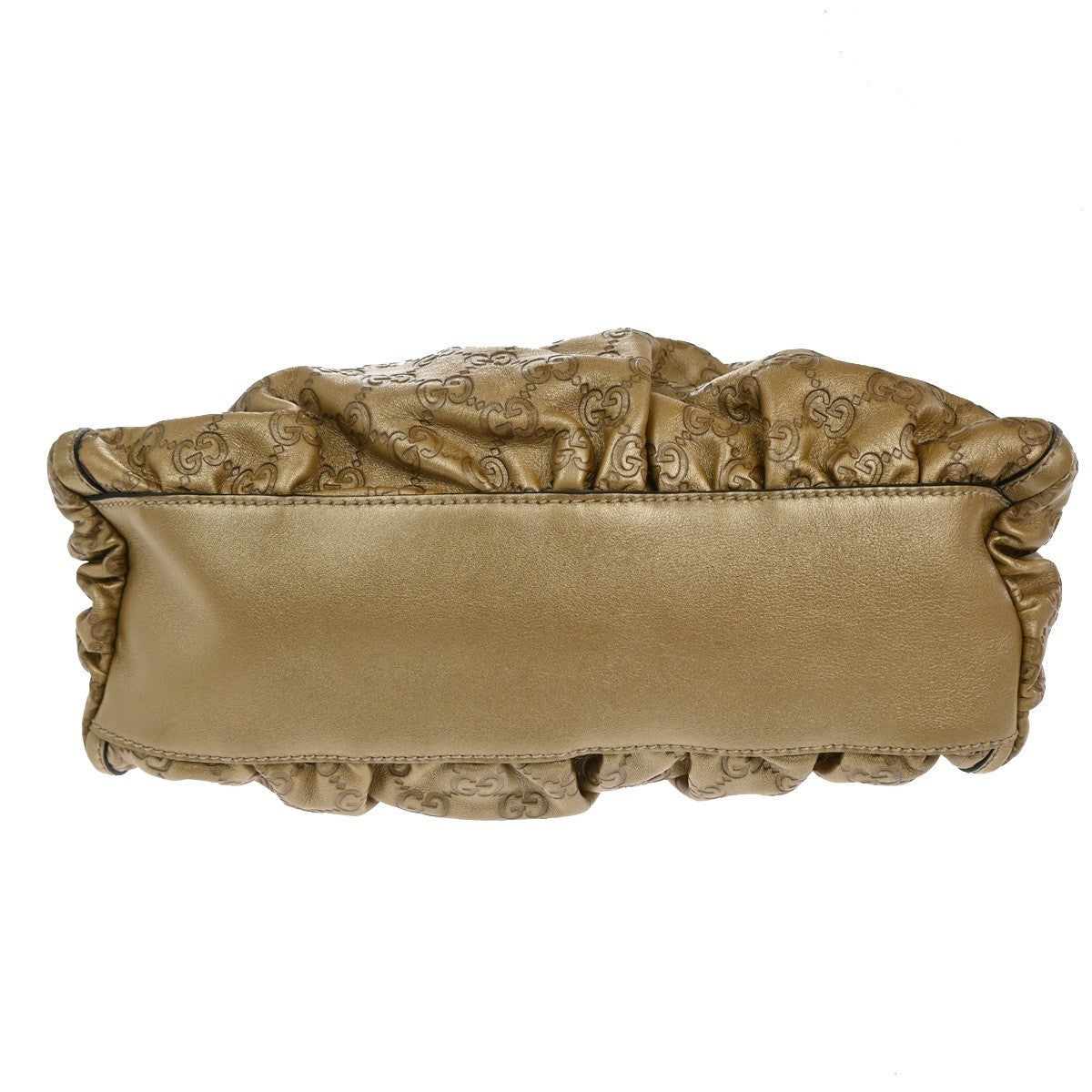 GUCCI Guccissima Abbey One Shoulder Hand Bag Embossing Leather Gold GHW  84TA490
