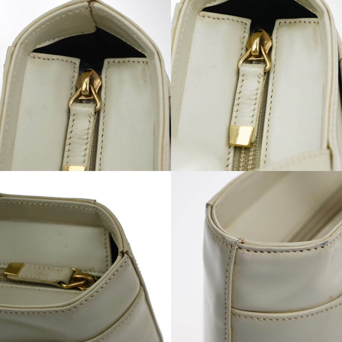 LOEWE Logo Shoulder Tote Hand Bag Leather Beige GHW Spain 67MA550