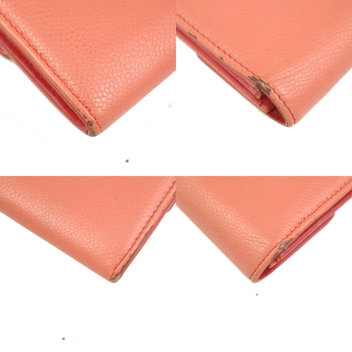 CHANEL CC Timeless Long Wallet Grained Calfskin Leather Orange GHW Italy 66KC754