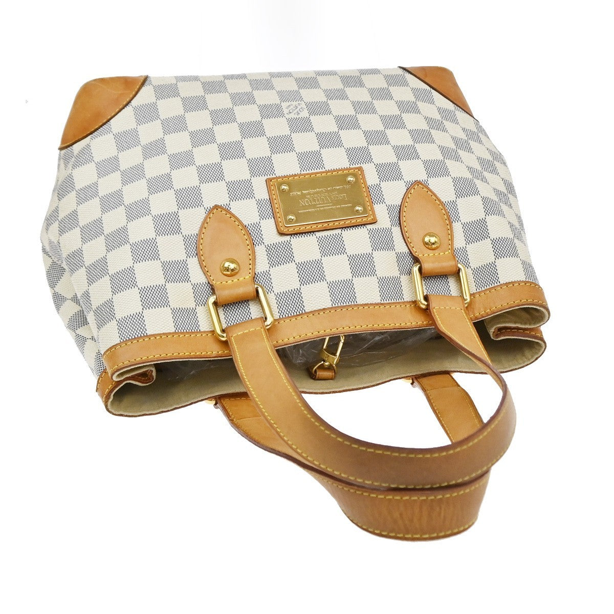 LOUIS VUITTON Hampstead PM Shoulder Bag Damier Azur Leather White N51207 50CB045