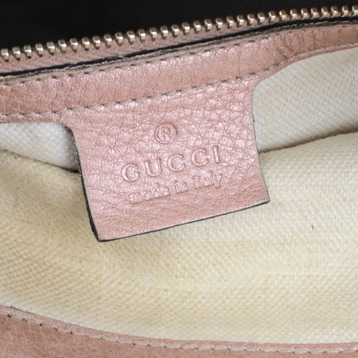 GUCCI Logo GG Pattern Shoulder Tote Bag Bamboo Canvas Leather Brown Pink 30EE118