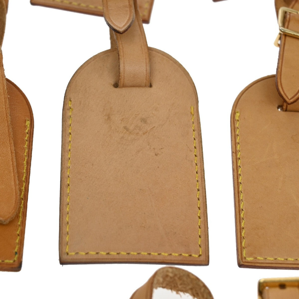 LOUIS VUITTON Logo 20 Set Name Luggage Tag Leather Brown Bag Accessory 04EE328