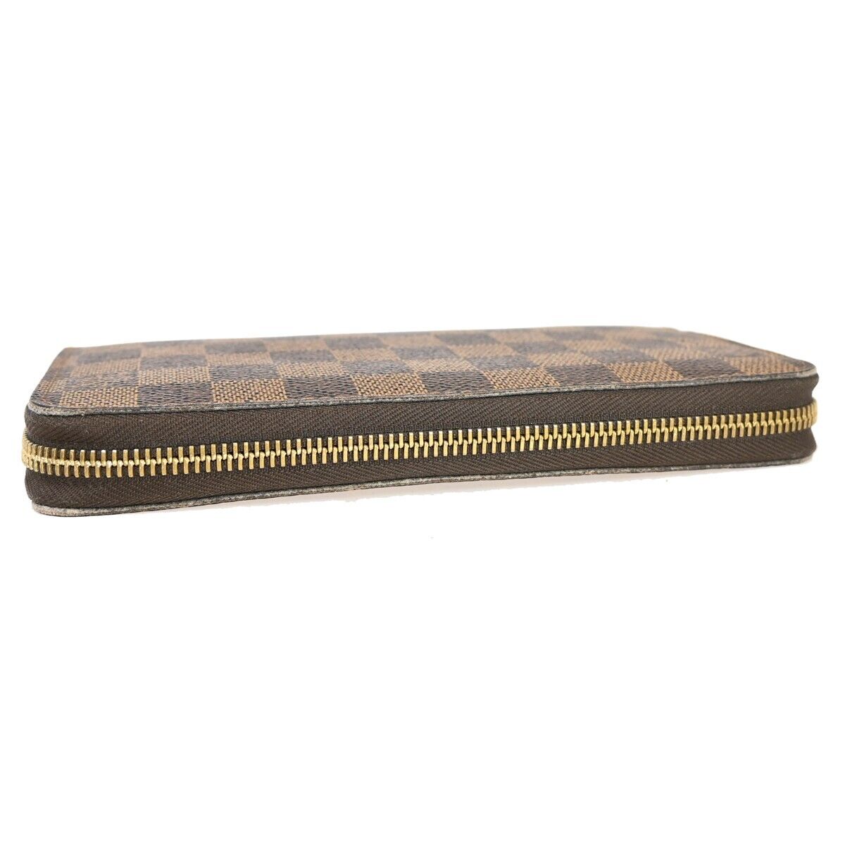 LOUIS VUITTON Zippy Wallet Long Bifold Purse Damier Leather Brown N60015 35FA146