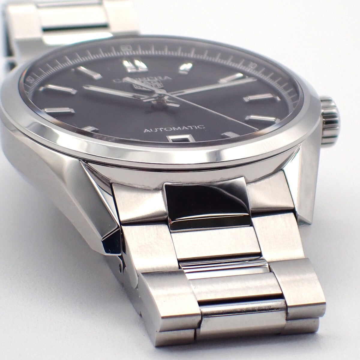 TAG HEUER Carrera Calibre 5 Dayte 39mm WBN2110 Watch Black Dial SS 310LC534