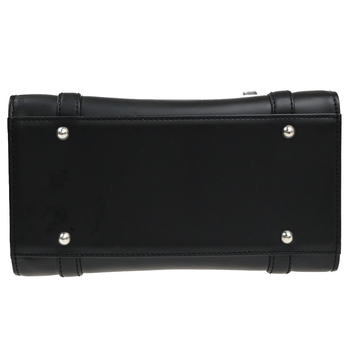 Burbrrys Logo Nova Check Shadow Horse Shoulder Hand Bag Leather Black 30KC505