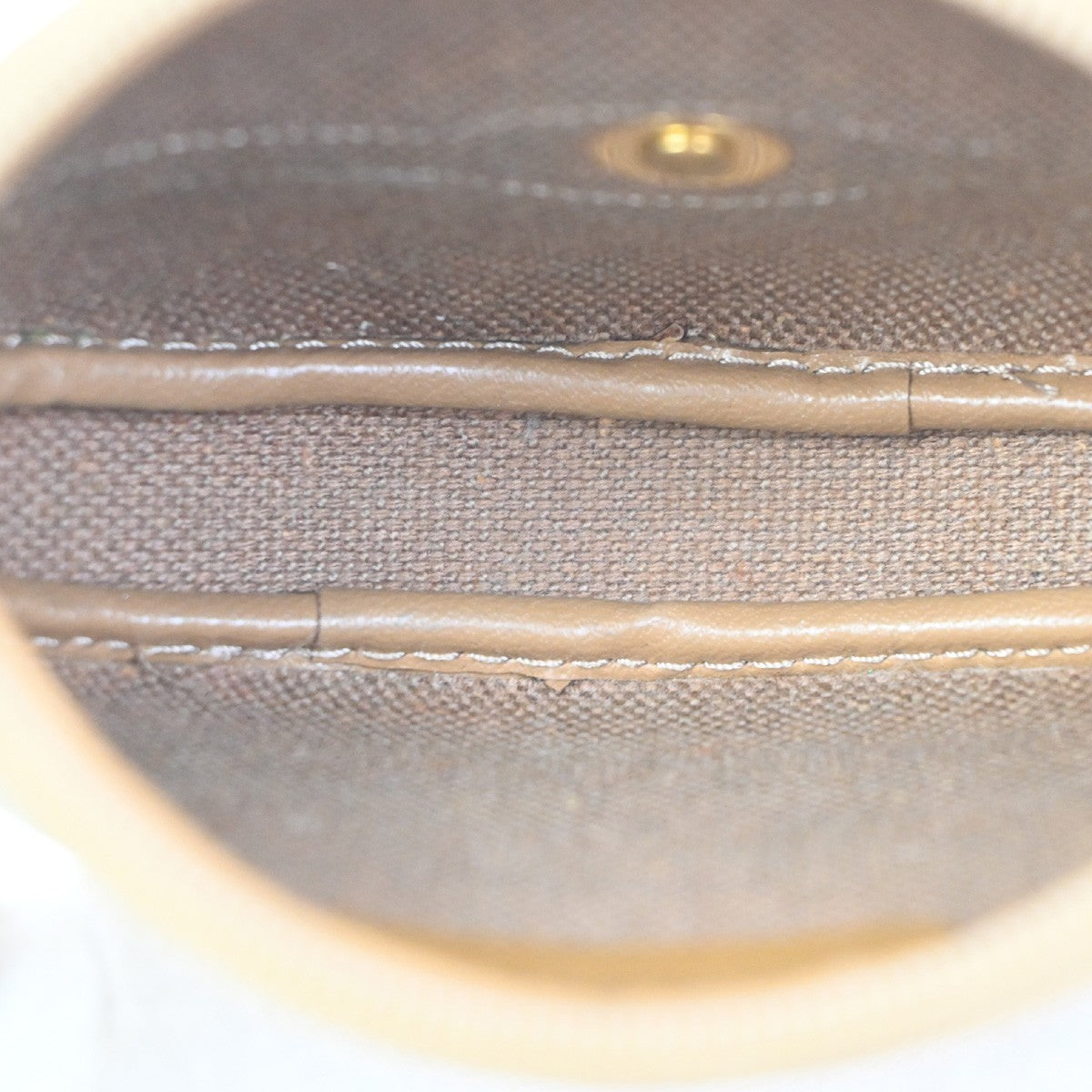 CHRISTIAN DIOR Logo Honeycomb Coin Wallet PVC Leather Beige 03TA565