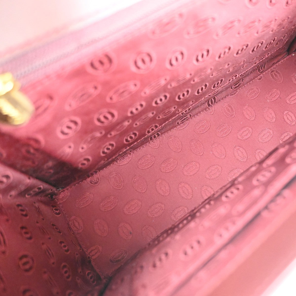 MUST DE CARTIER 2C Logo Shoulder Hand Bag Leather Red GHW Italy 87YJ120