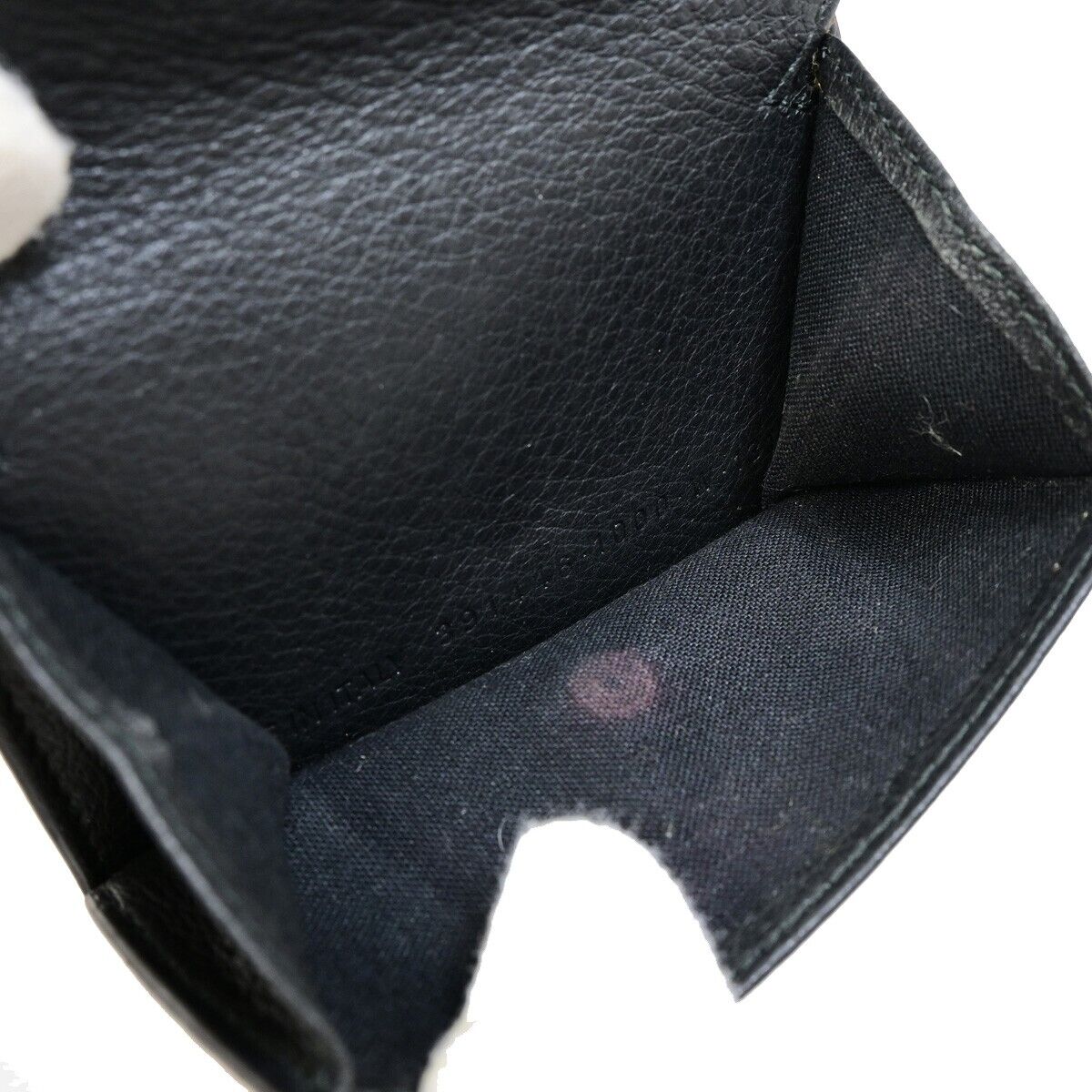 BALENCIAGA Logo Trifold Mini Paper Wallet Leather Black Italy 62KA374