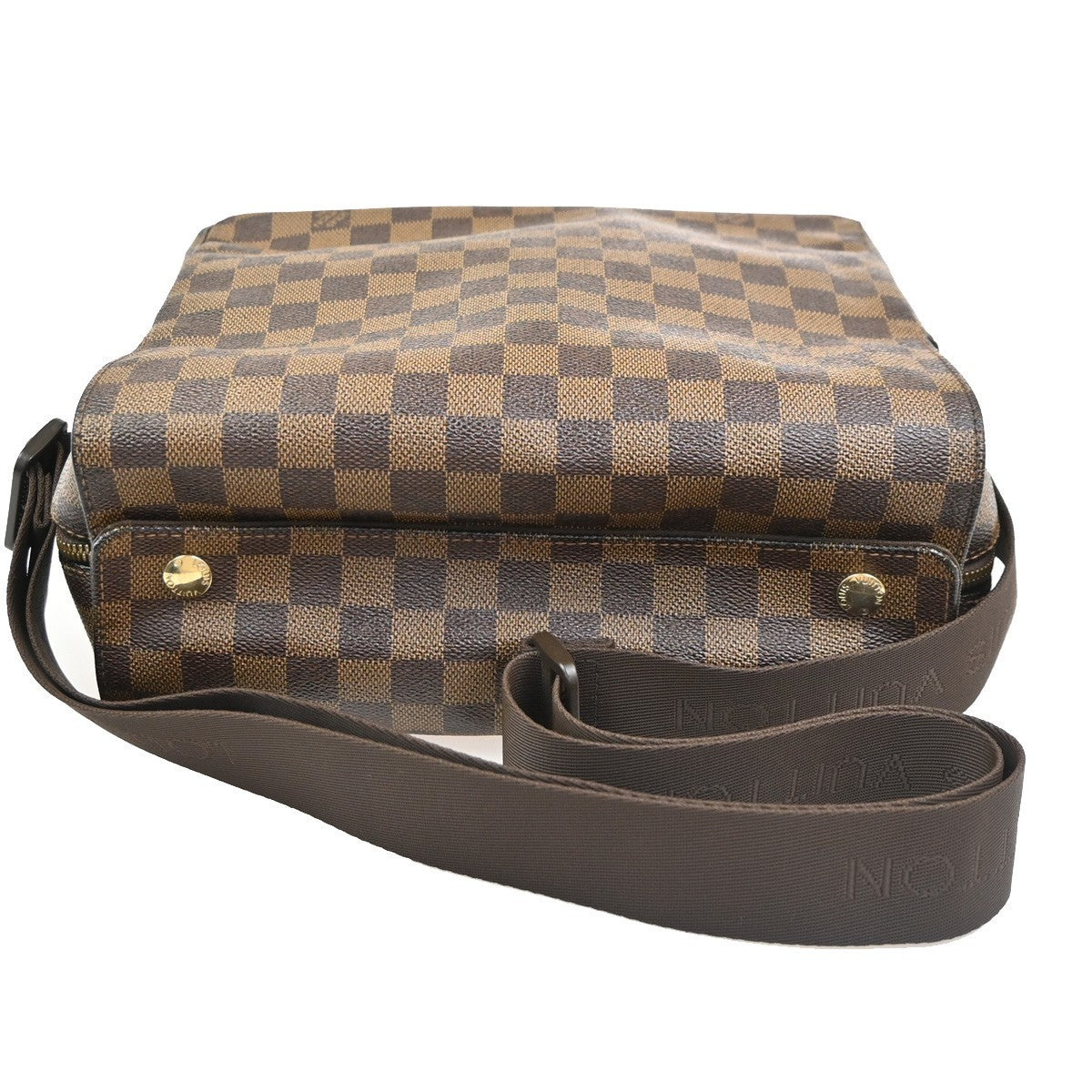 LOUIS VUITTON Naviglio Shoulder Bag Damier Ebene Leather Brown N45255 78PA115