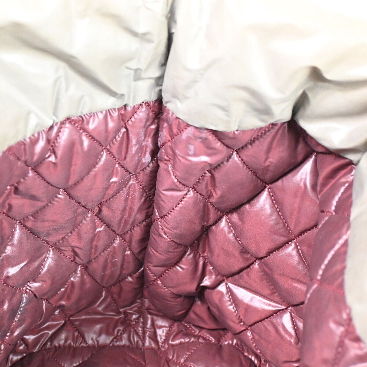 CHANEL CC Coco Cocoon Hand Tote Bag Nylon Leather Khaki Bordeaux Italy 79HB566