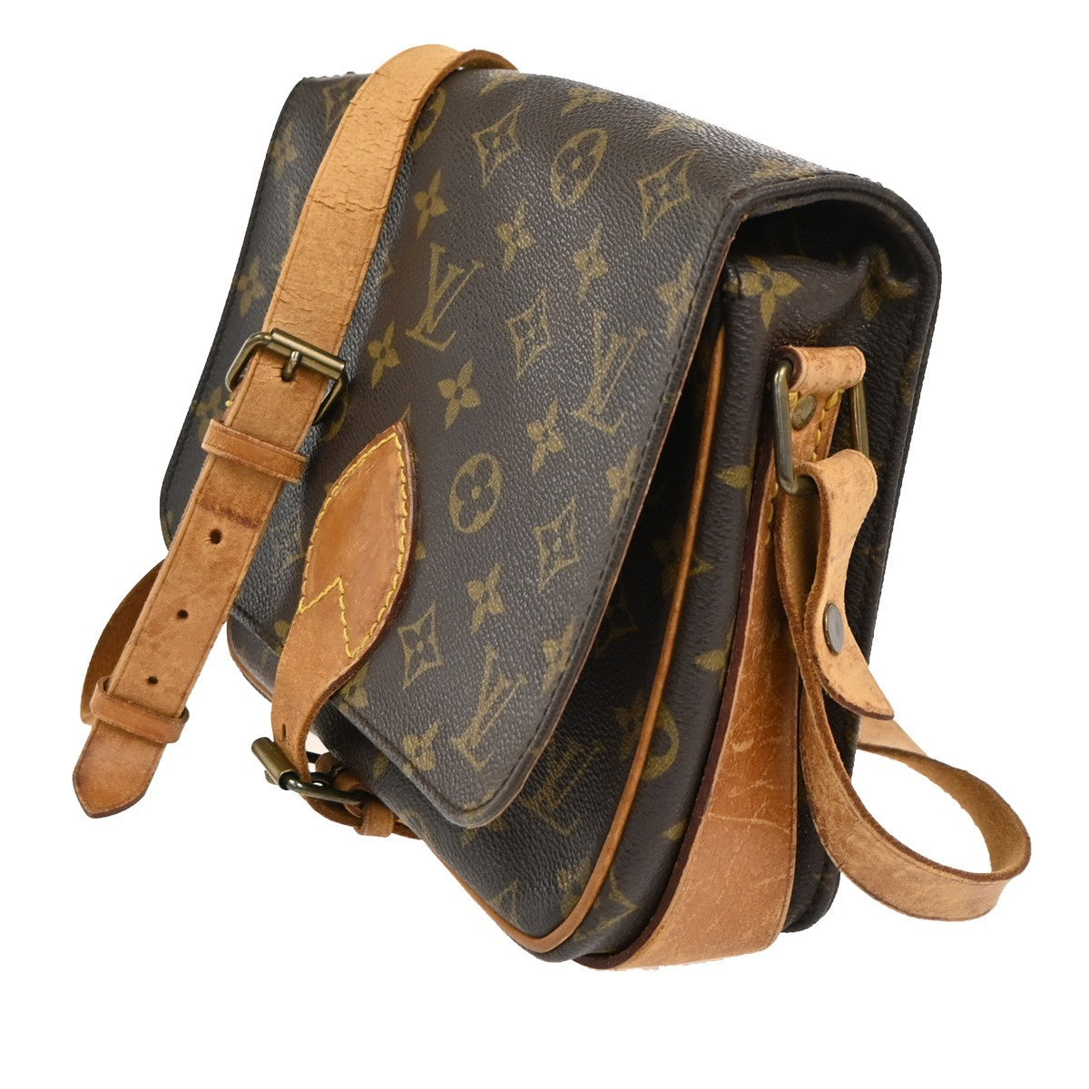 LOUIS VUITTON Cartouchiere MM Shoulder Bag Monogram Leather Brown M51253 31CA716