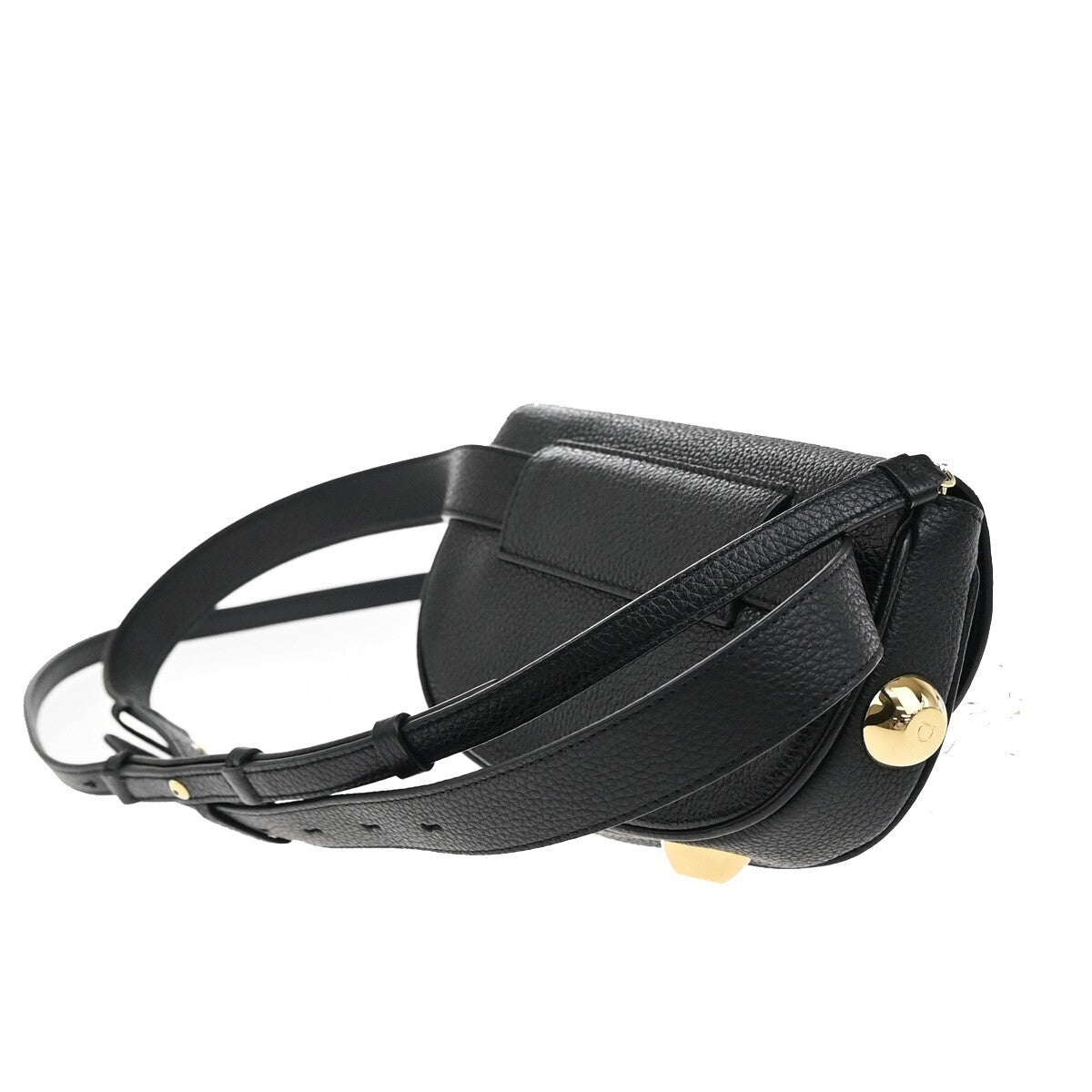 SALVATORE FERRAGAMO Gram Mini 2Way Shoulder Bum Bag Leather Black GHW 87EE569