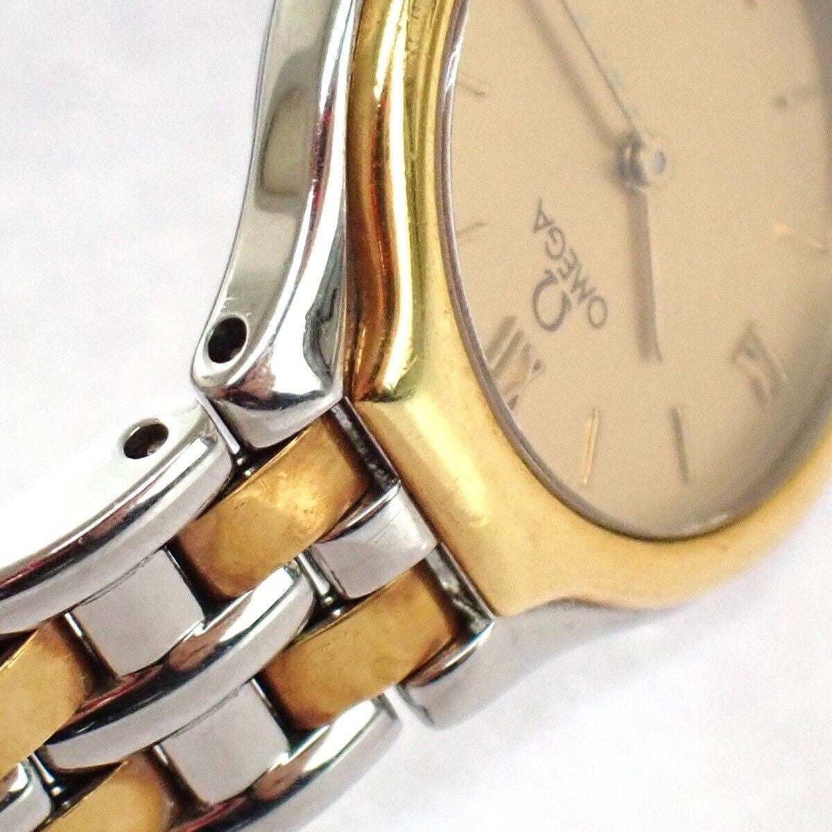 OMEGA DE VILLE SYMBO﻿L Quartz Wrist Watch 23mm SS Yellow Gold 4260.13.00...
