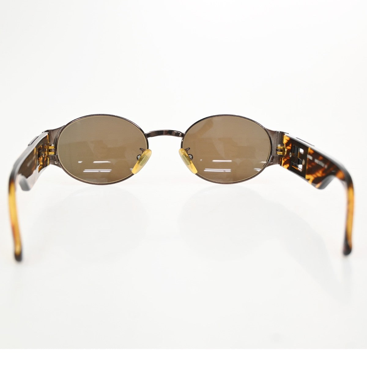 FENDI FF Logo Sunglasses Eye Wear Plastic Metal Brown Italy SL7131 07CA890