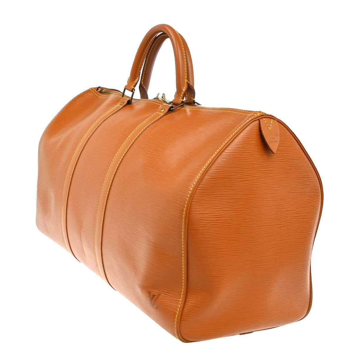 LOUIS VUITTON LV Logo Keepall 50 Travel Hand Bag Epi Leather M42968 Gold 23RL844