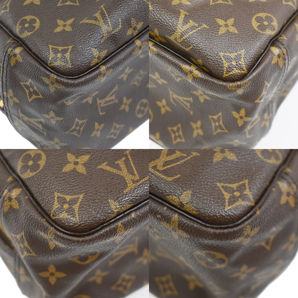 LOUIS VUITTON LV Logo Deauville Hand Bag Monogram Leather Brown M47270 65ZA315