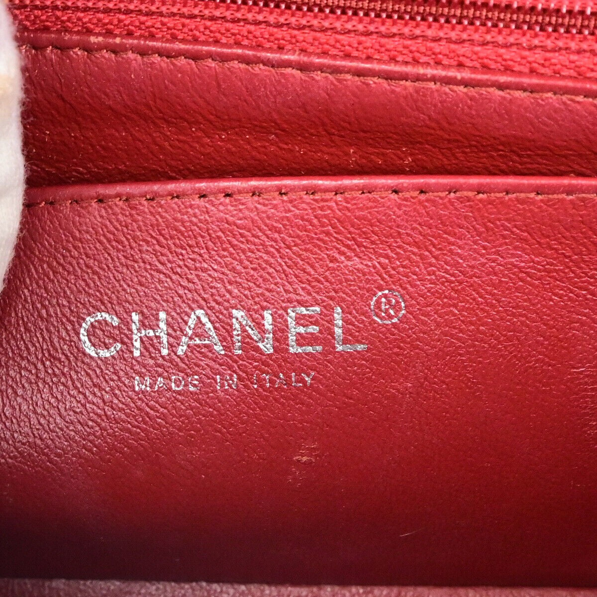 CHANEL CC Mini Matelasse Chain Shoulder Bag Leather Red SHW Italy 321RK069