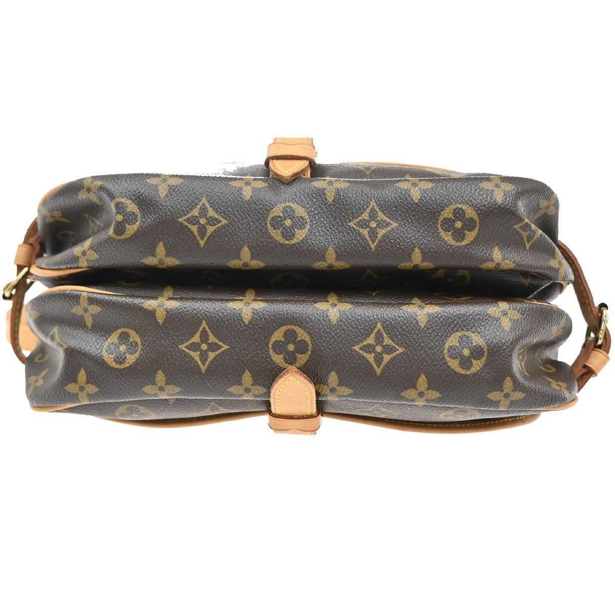 LOUIS VUITTON Logo Saumur 30 Shoulder Bag Monogram Leather Brown M42256 55CA088