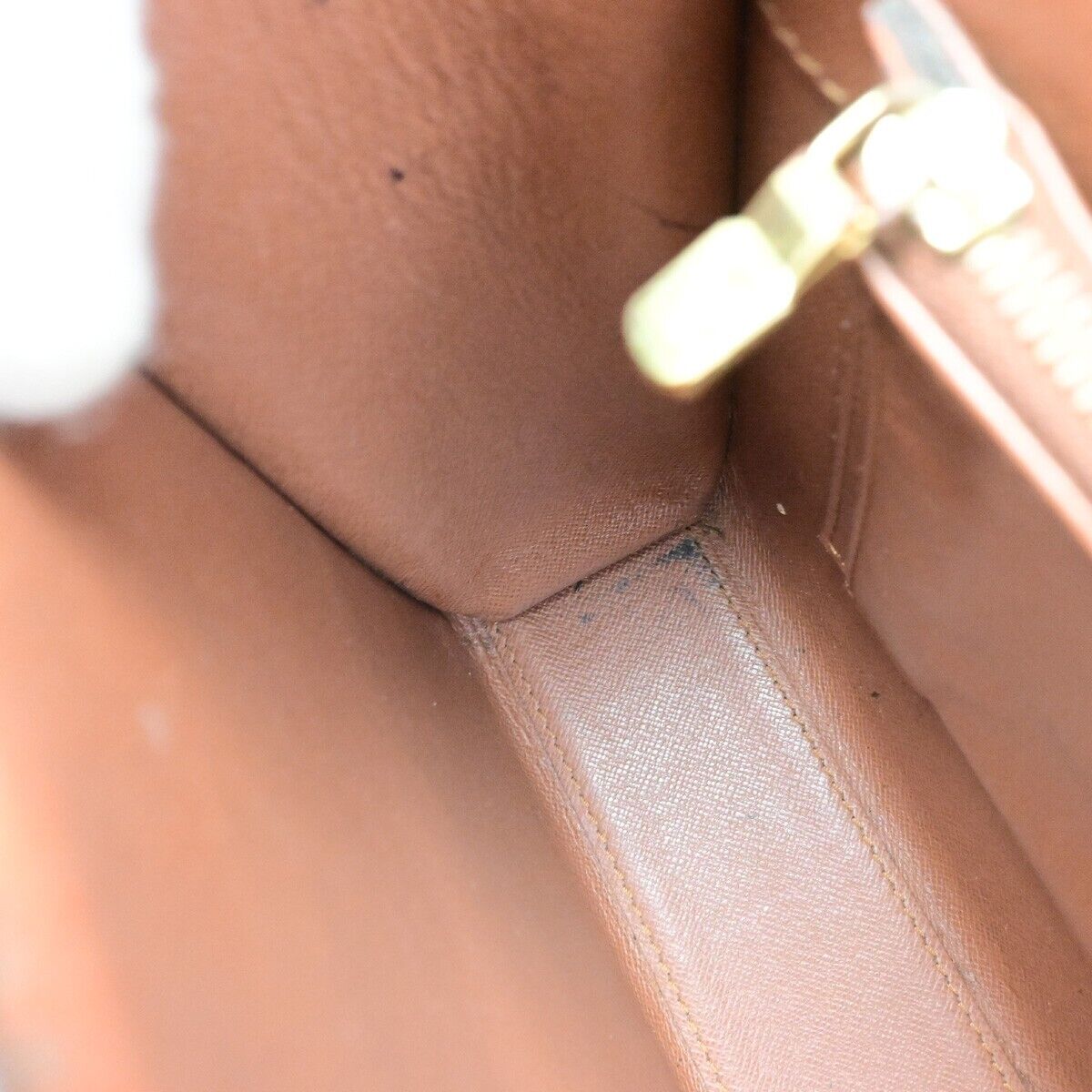 LOUIS VUITTON LV Logo Malesherbes Hand Bag Monogram Leather Brown M51379 65SJ507