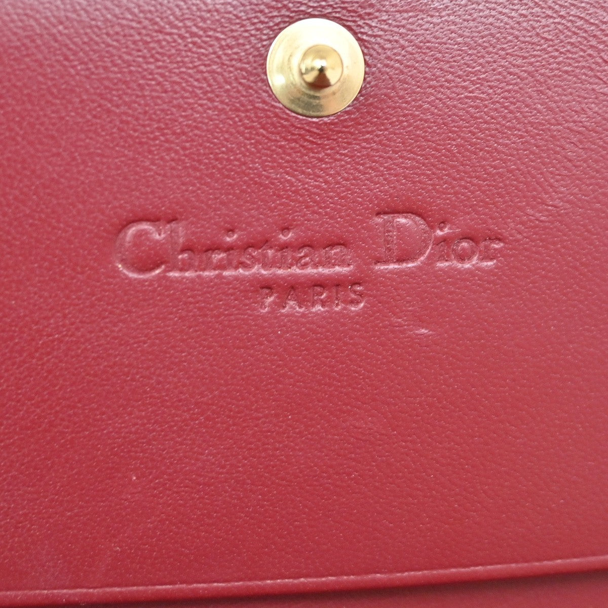 CHRISTIAN DIOR Cannage Mini Lady Dior Gardenia Wallet Patent Leather Red 80RL584