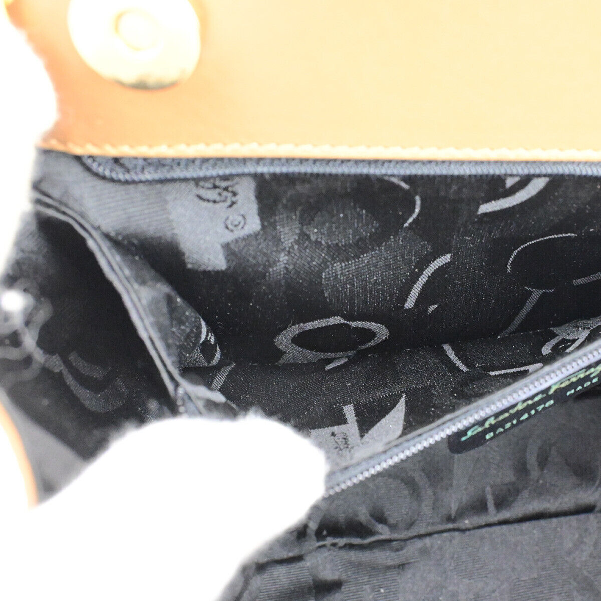 SALVATORE FERRAGAMO Vara 2Way Shoulder Hand Bag Canvas Leather Brown GHW 38YG594