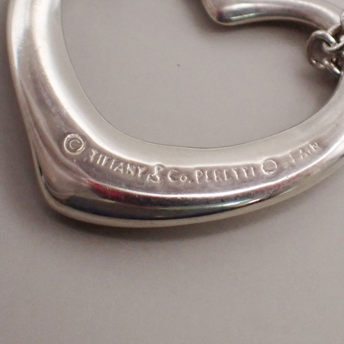 TIFFANY & CO. Open Heart 22mm Chain Necklace Ag 925 Elsa Peretti Silver 02YH718
