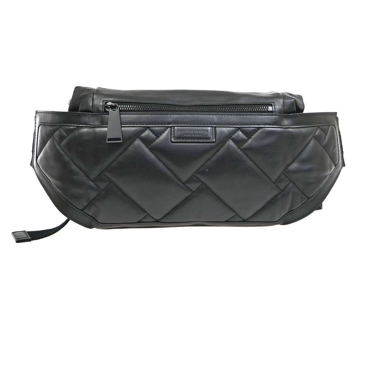 BOTTEGA VENETA Logo Perforated Body Bum Waist Bag Leather Black Italy 12YJ130