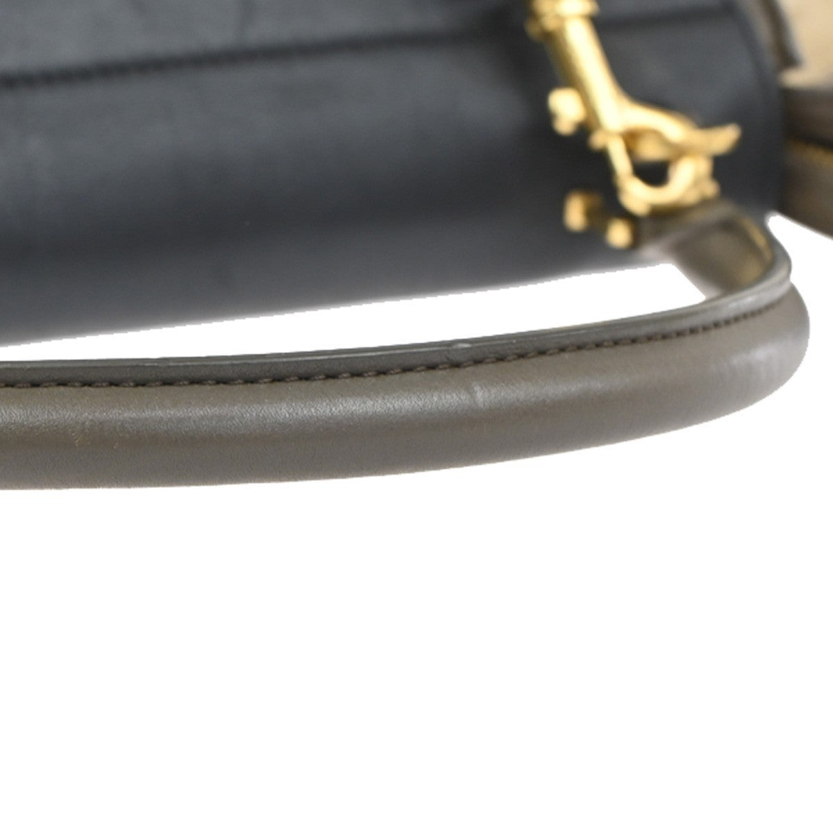CELINE Trapeze Tricolor 2way Shoulder Hand Bag Leather Suede Khaki Beige 70KB559