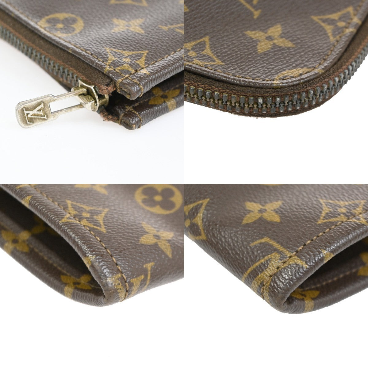 LOUIS VUITTON Poche Documents Clutch Bag Monogram Leather Brown M53456 61CA947