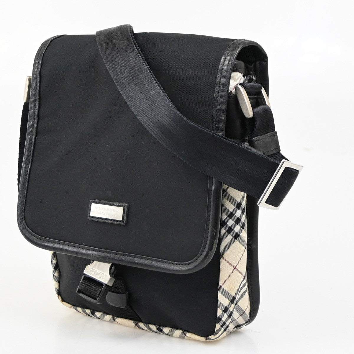 BURBERRY Black Label Crossbody Shoulder Bag House Check Nylon SHW 61DA137